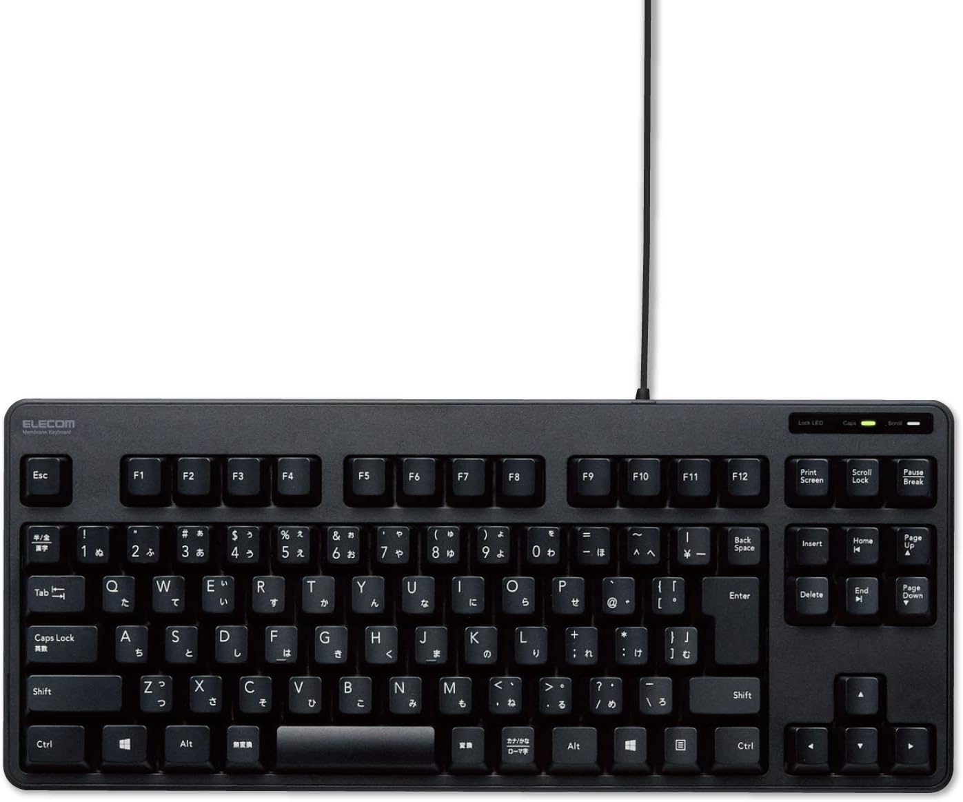 エレコム 有線コンパクトメンブレンキーボード ブラック TK-FCM103XBK