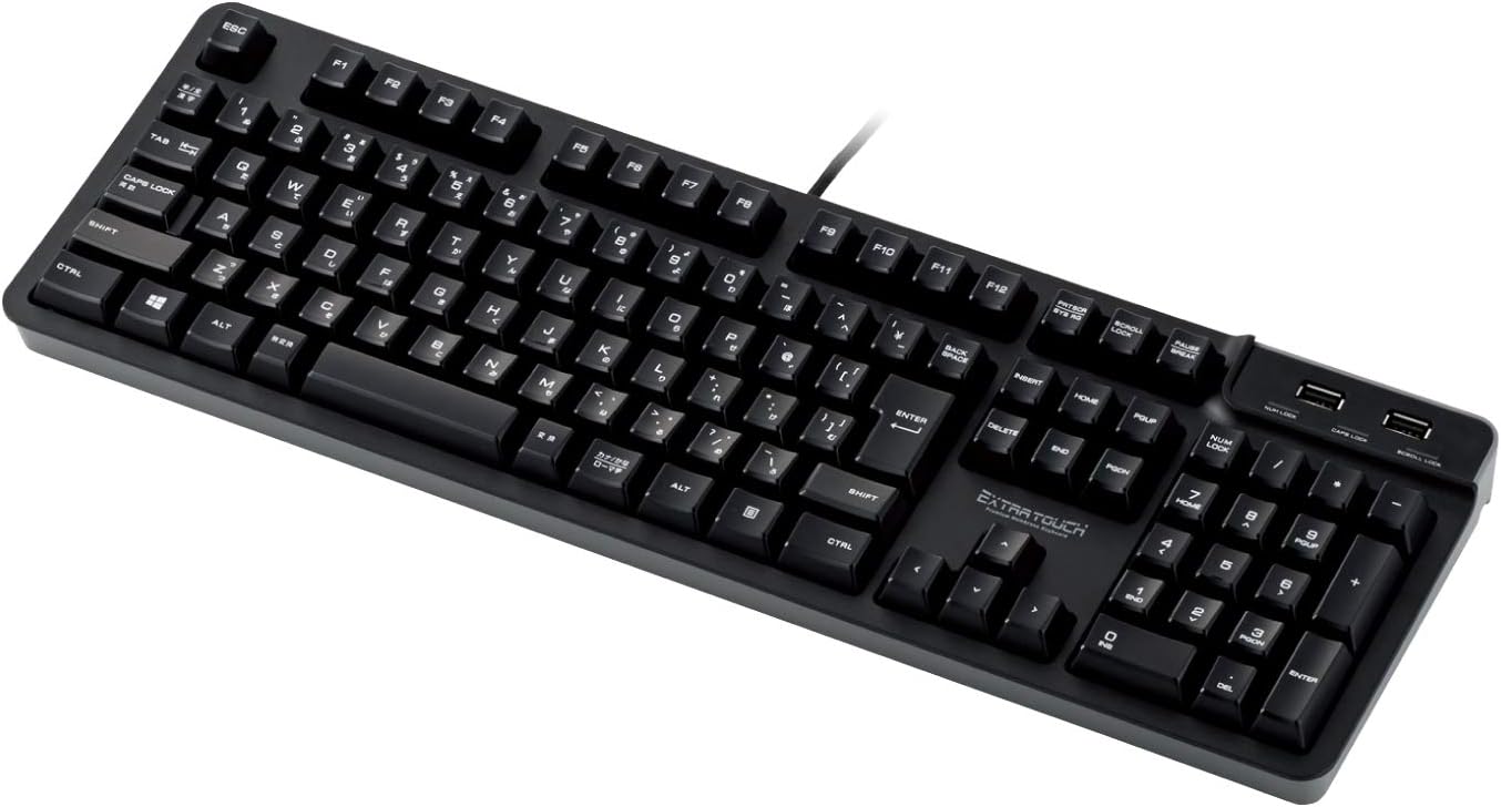エレコム プレミアムメンブレン 有線フルキーボード ブラック TK-FCM094HBK