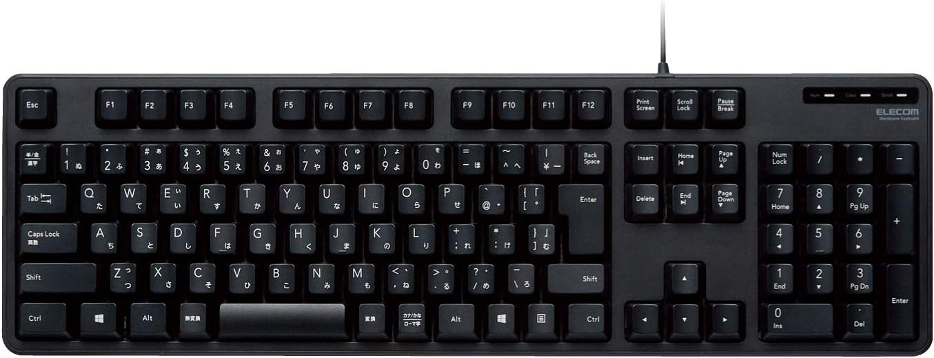 有線メンブレンフルキーボード ブラック TK-FCM104XBK