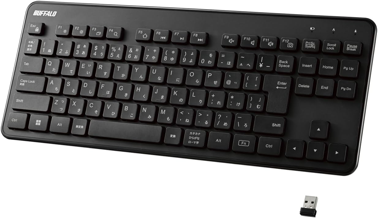 バッファロー USBレシーバー付ワイヤレスコンパクトキーボード ブラック