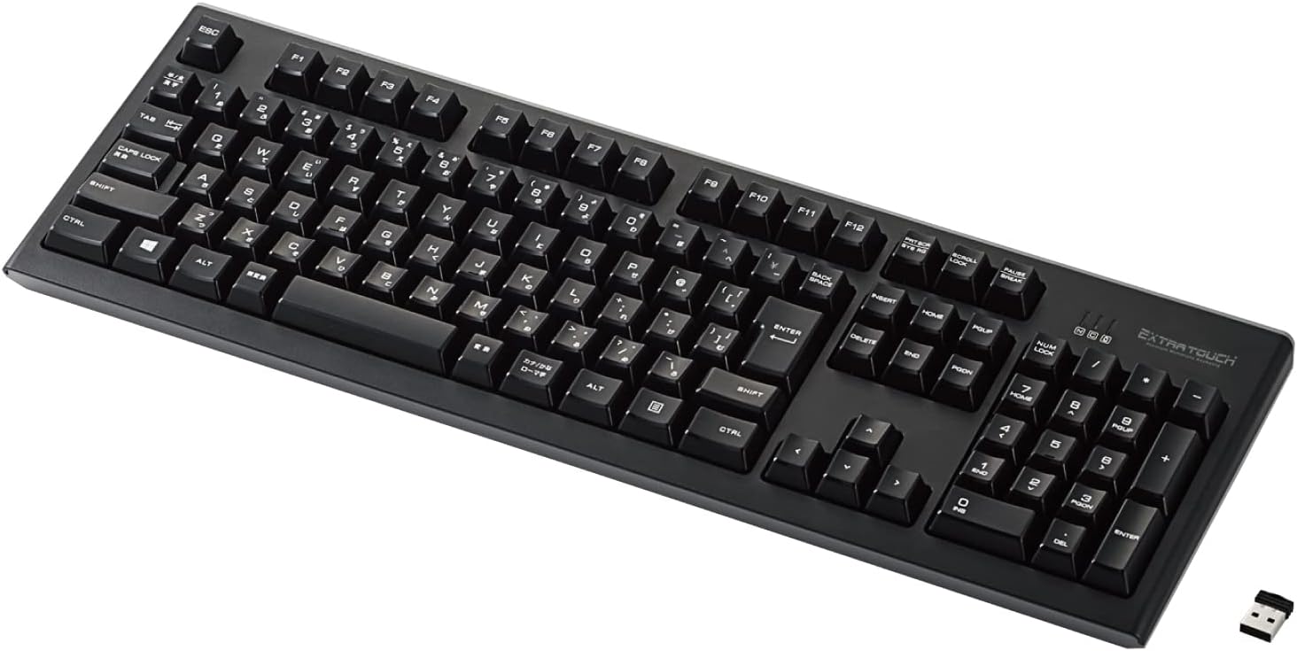 エレコム 1000万回高耐久ワイヤレスフルキーボード ブラック