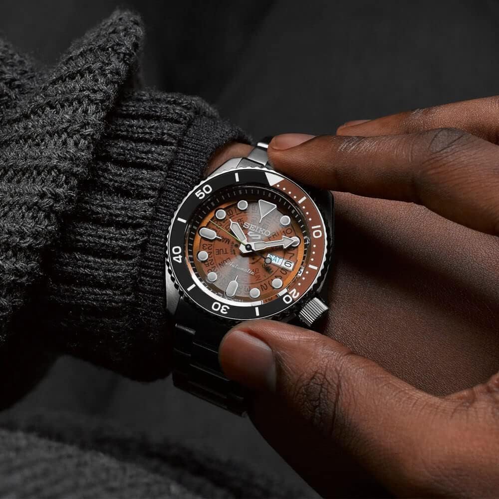 SEIKO5 スポーツ 自動巻きメカニカル 腕時計 SRPJ47K1 タイムソナー 限定モデル ブラウン