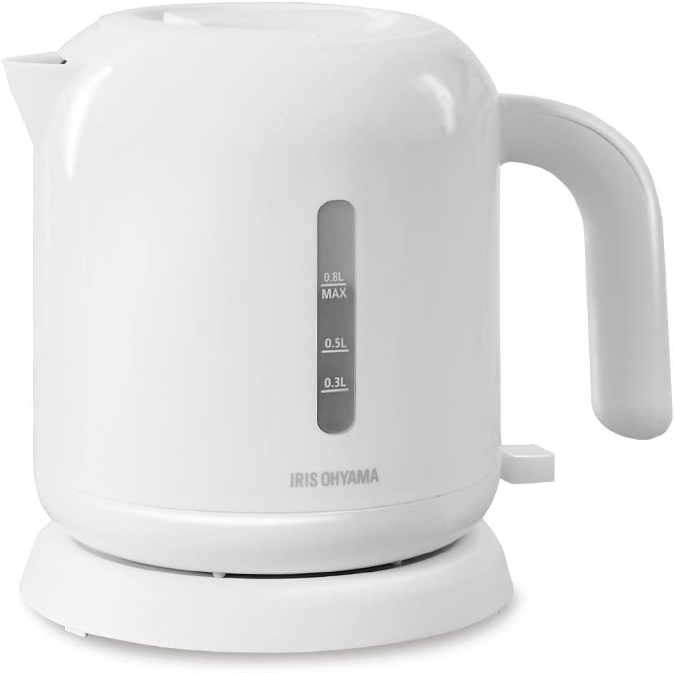 アイリスオーヤマ 電気ケトル 800ml フィルター掃除・脱着式蓋・空焚き防止機能 ホワイト