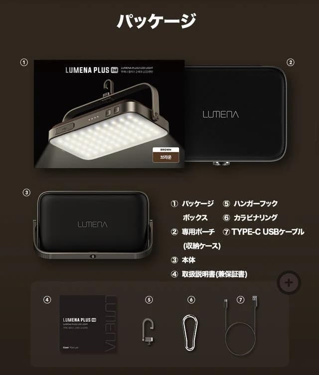 グッドデザイン賞受賞 ルーメナーLEDランタン ブラック 3000ルーメン IP67防水 120時間点灯