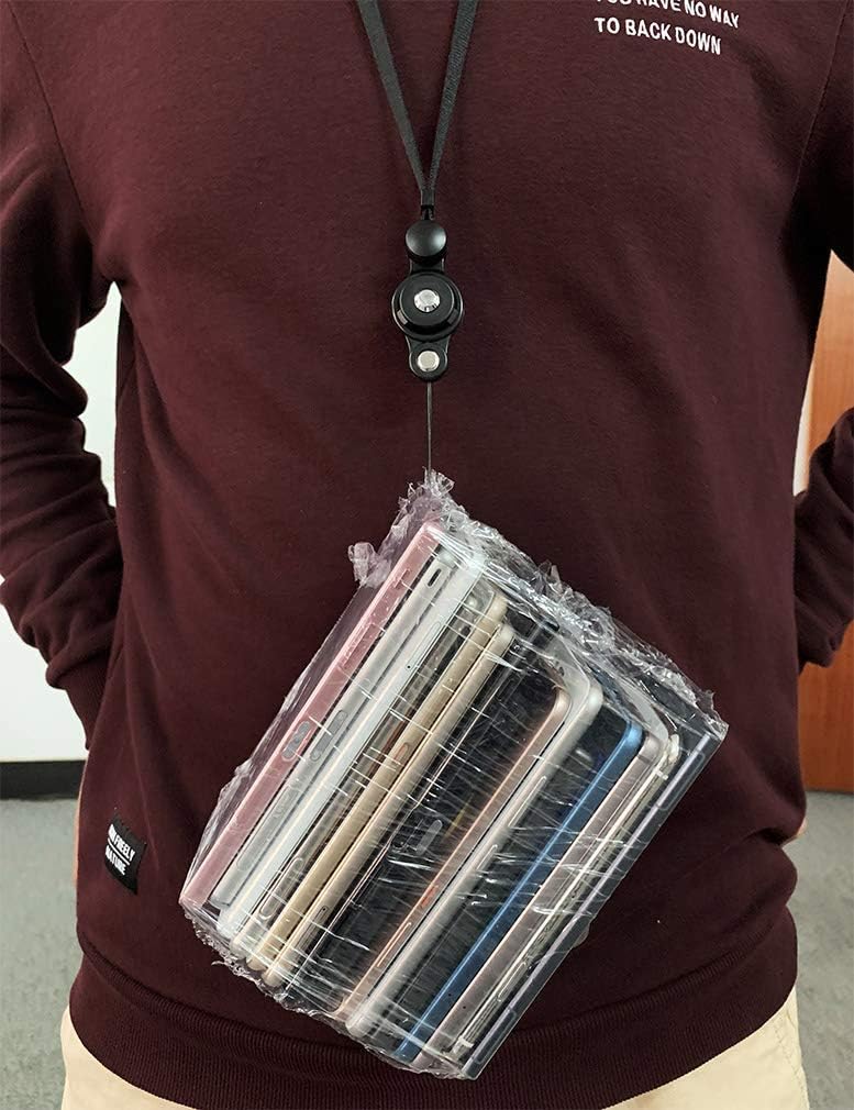 耐久性のある2WAYネックストラップ ブラック - 落下防止・脱着簡単・スマホや鍵用