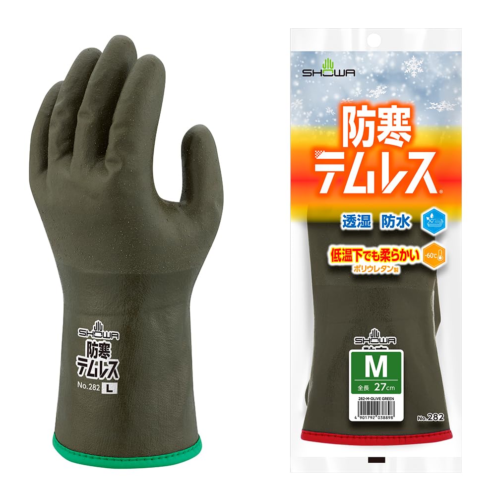 防寒手袋 ショーワグローブ No.282 テムレス オリーブグリーン Mサイズ 1双