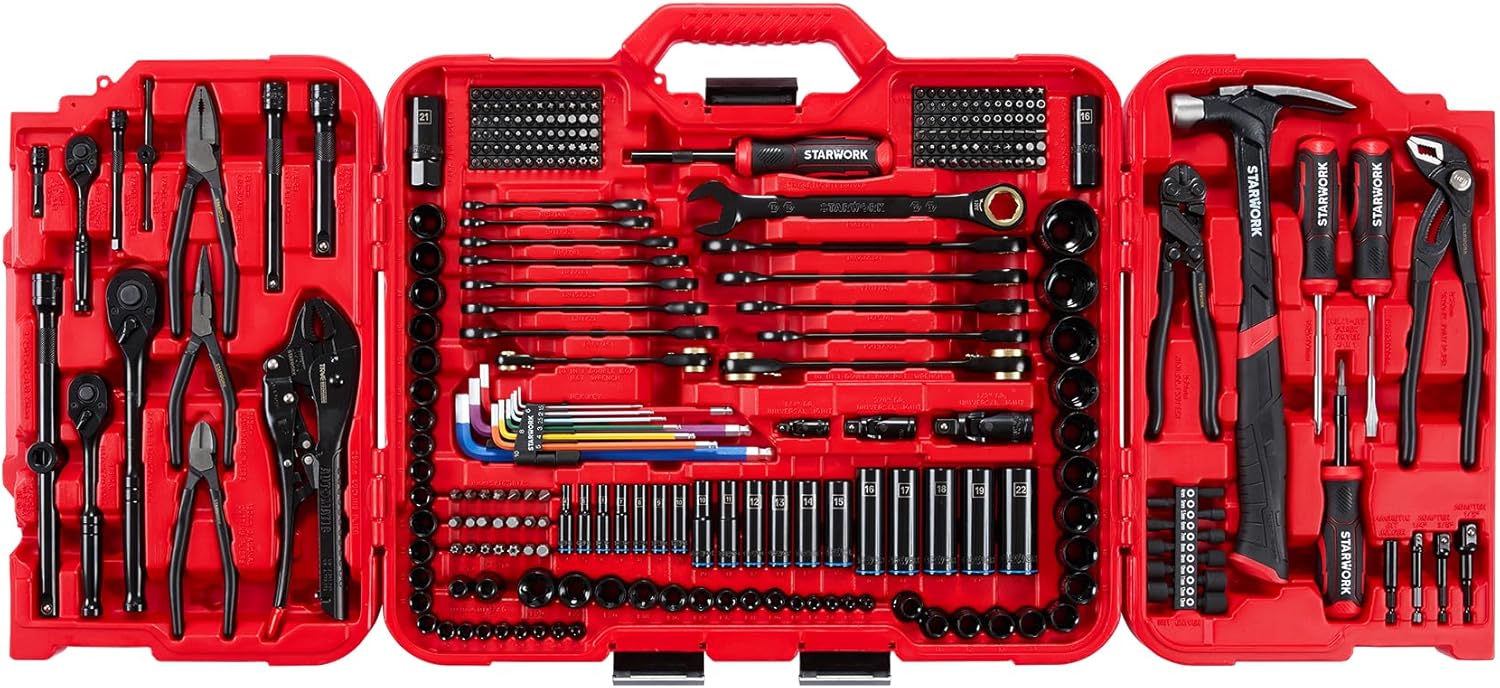 自動車・バイク整備用 STARWORK TRUE MECHANIC™ ラチェットソケットレンチセット 306点収納ケース付き