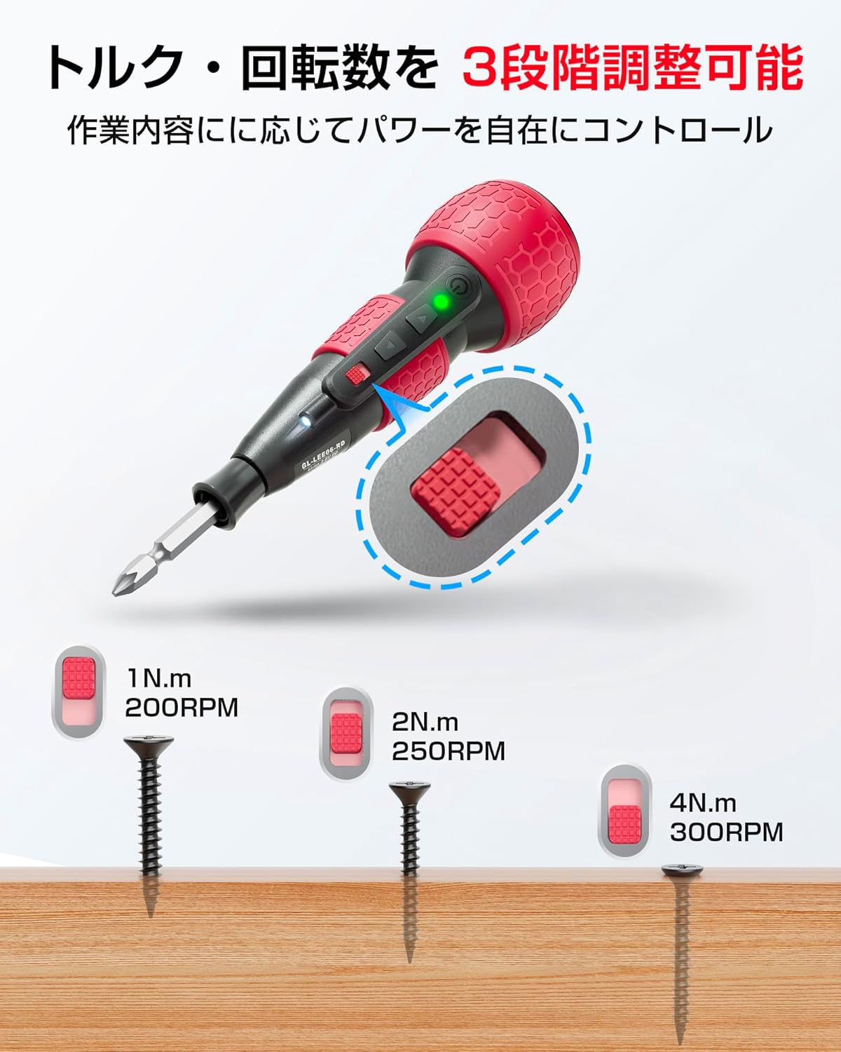 父の日・誕生日プレゼント Yacooda 電動ドライバー 小型・強力・トルク3段階調整・USB-C充電式・軽量・LEDライト付 収納ケース&16本ビット付き