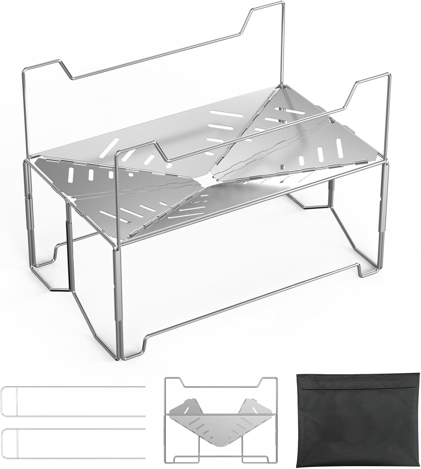 ソロキャンプ向け軽量収納型ステンレス製焚き火台 (BaTaRaN)
