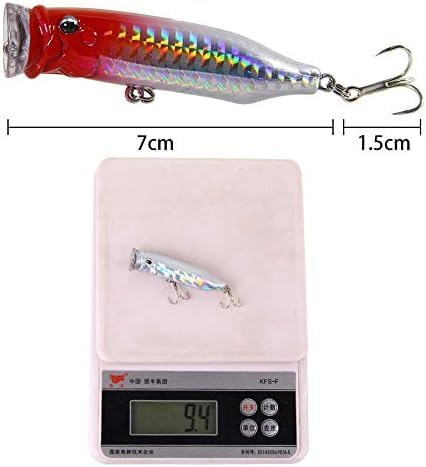 トップウォーター フローティングポッパー 7cm 9.4g 海釣り・淡水対応 最強5色セット