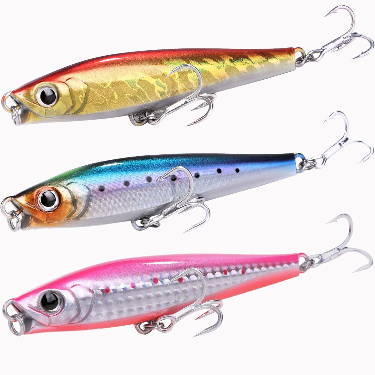 シーバス・ヒラメ用 ルアーセット シンキングペンシル 95mm/40g・110mm/48g 貫通ワイヤー付き