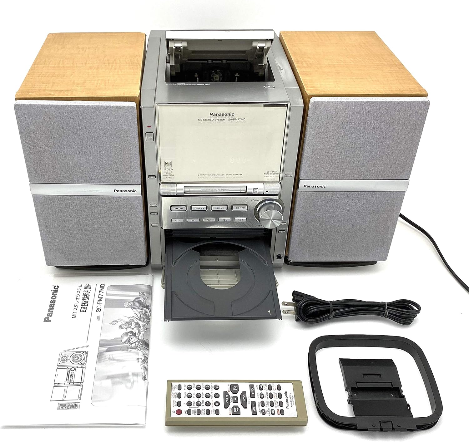 パナソニック MD/CD/カセットコンポ SC-PM77MD-S シルバーセット
