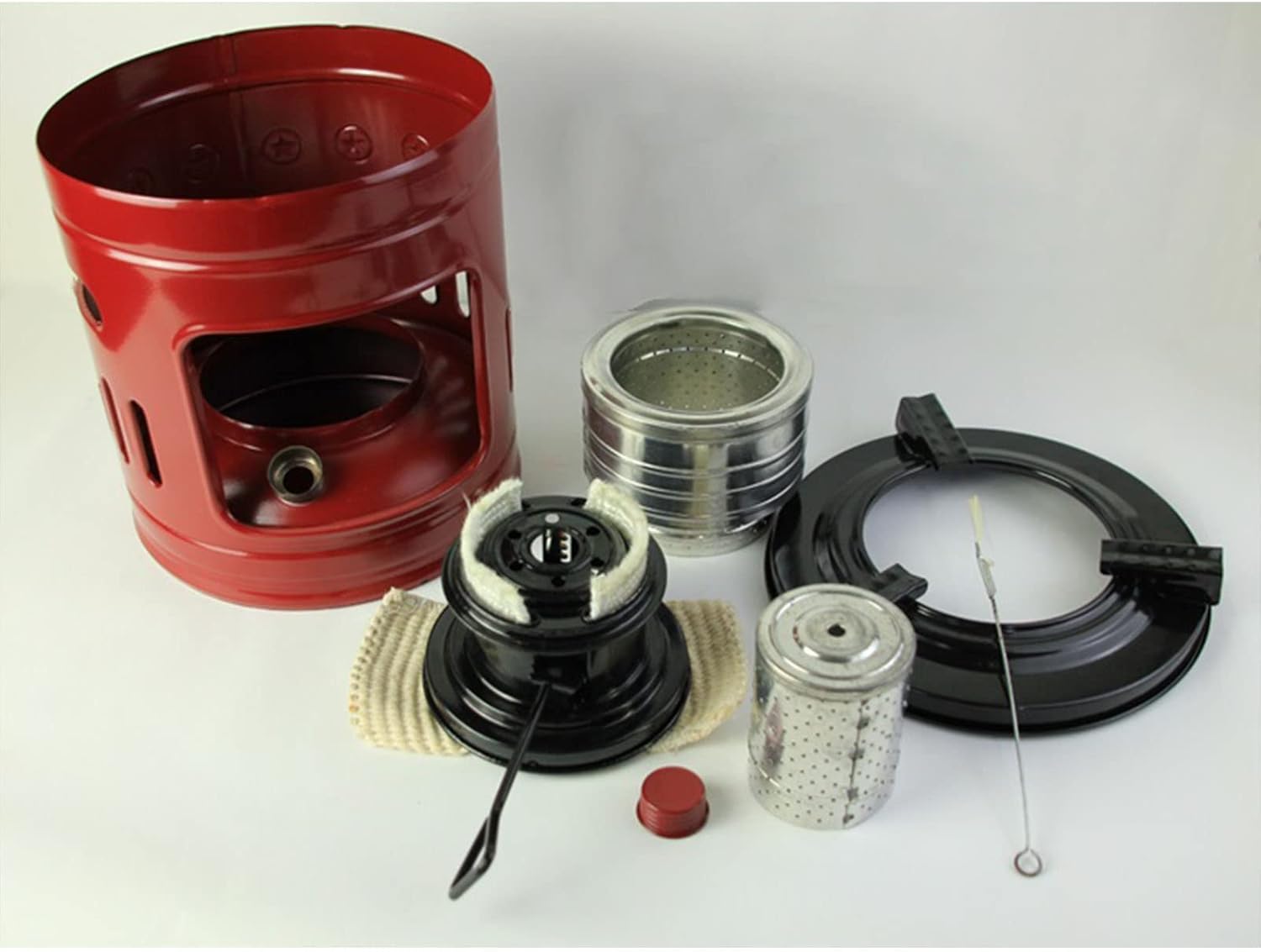 屋外用ポータブル石油ストーブ 煮炊き専用 1.5L (レッド)