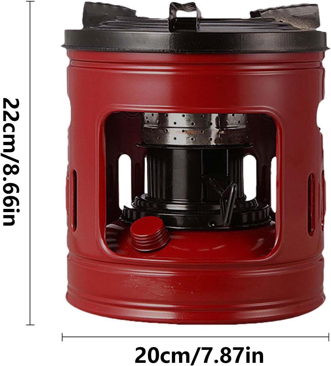 キャンプ用ポータブル灯油ストーブ 1.5L 2〜3人用 赤