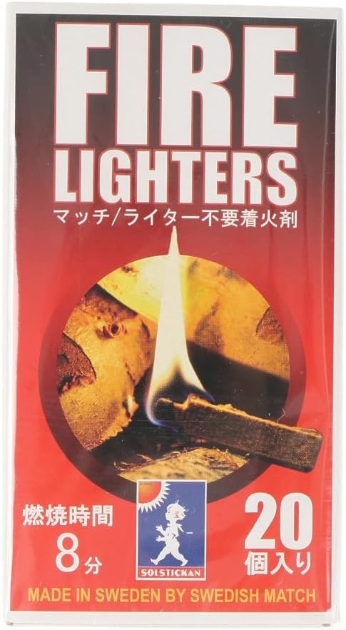 焚き火・キャンプ用マッチ型着火剤セット 20本入り 便利グッズ