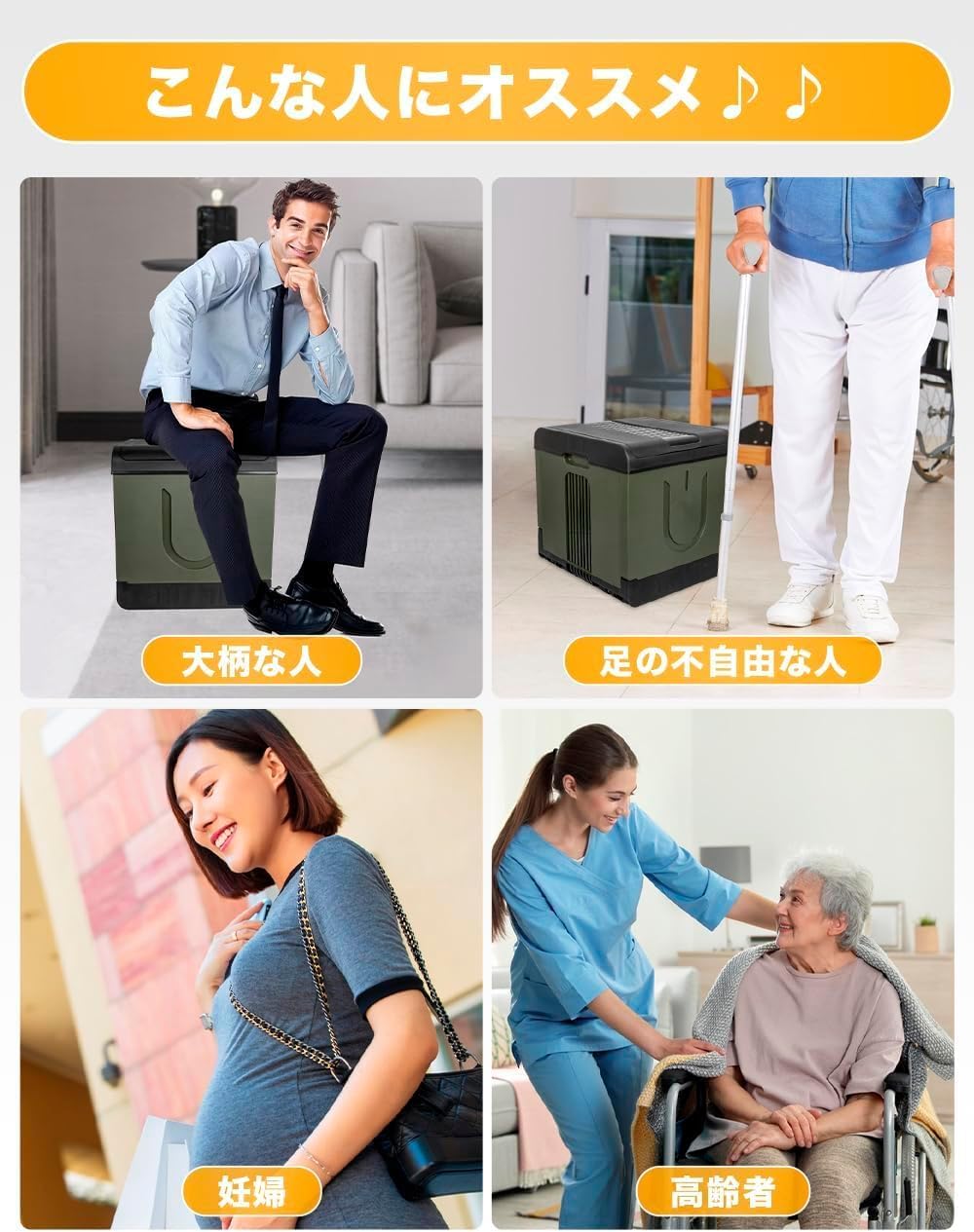 災害用ポータブルトイレ 大型【2024最新版】折りたたみ式 洗えるポリプロピレン製 介護・キャンプ・車中泊対応 150kg耐荷重