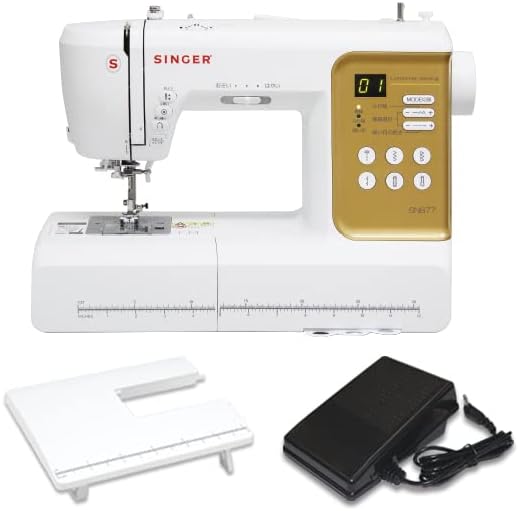 SINGER コンピューターミシン 文字縫い機能搭載 99模様 ワイドテーブル・フットコントローラー付き