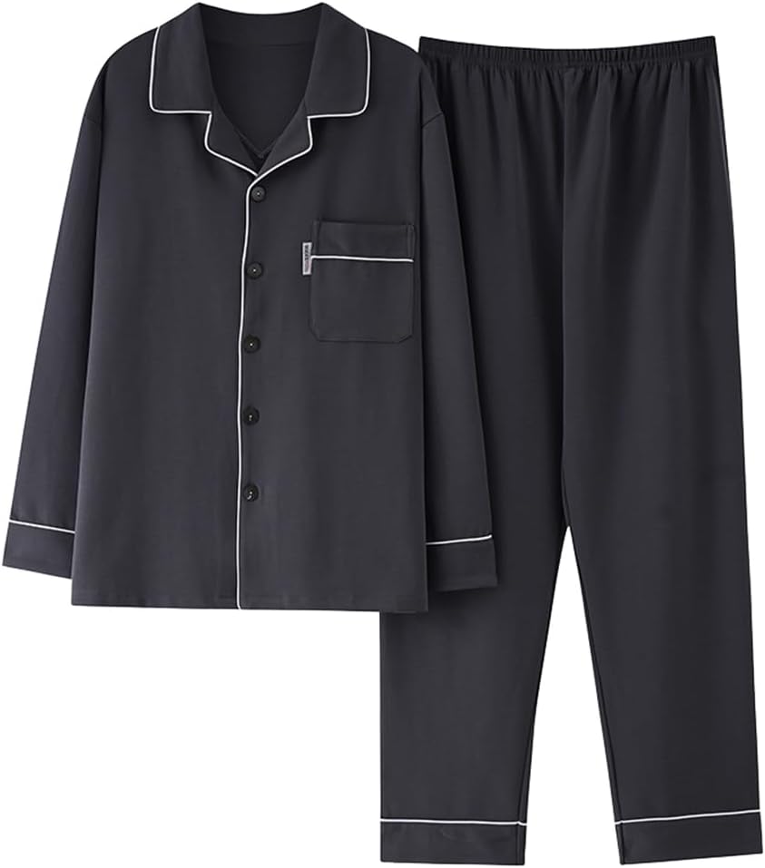 メンズ大きいサイズ 綿100% ルームウェア パジャマ 上下セット 春秋用