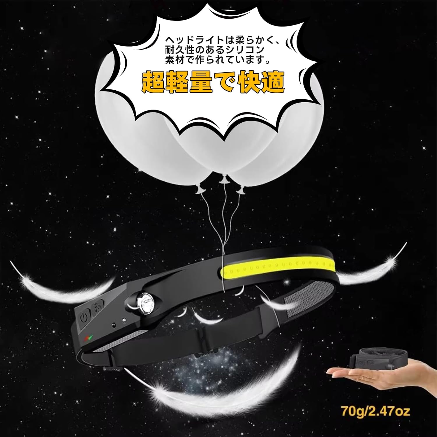充電式LEDヘッドライト2個セット｜230°広角照明・連続8時間利用・IPX4防水・5種点灯モード【アウトドア・作業用】