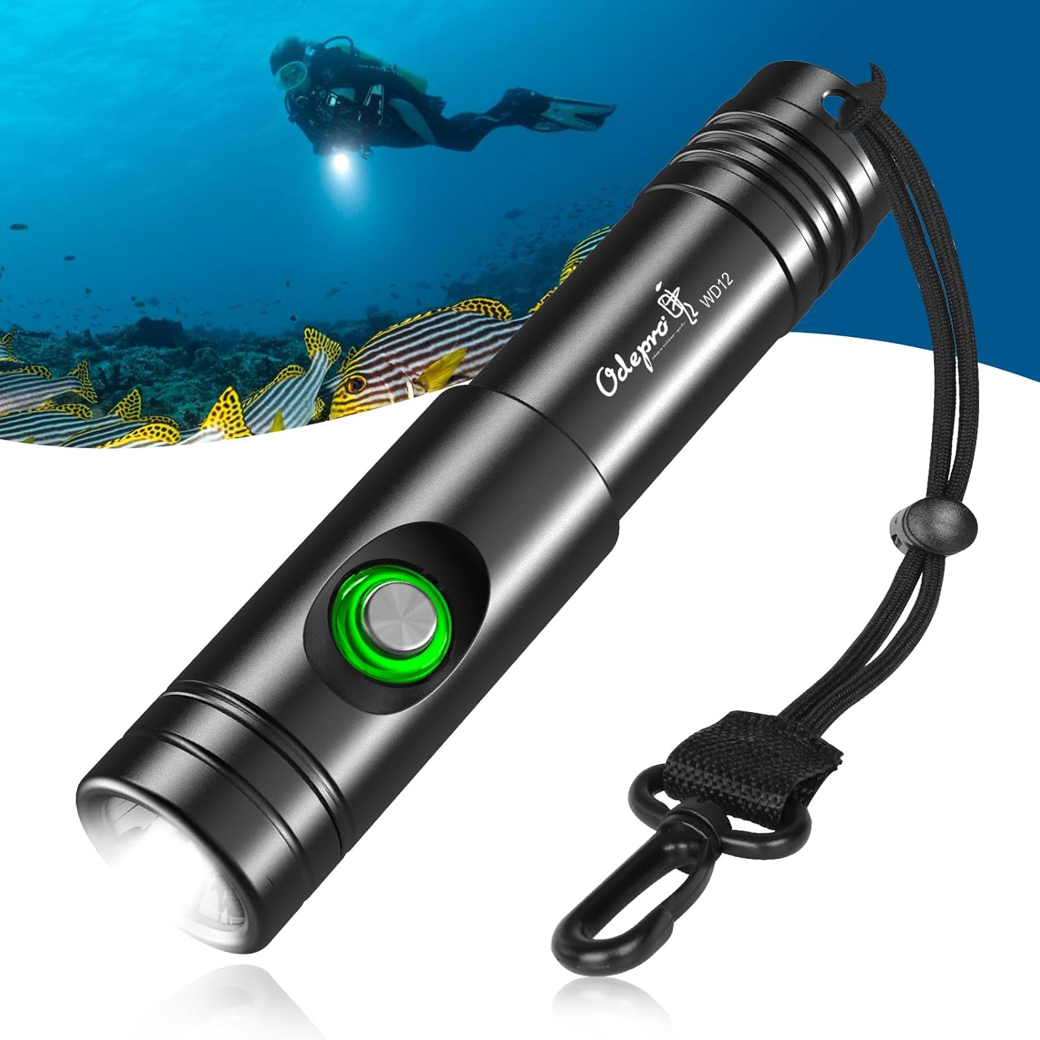 プロ仕様水中懐中電灯 IP68防水 1050ルーメン ダイビングライト