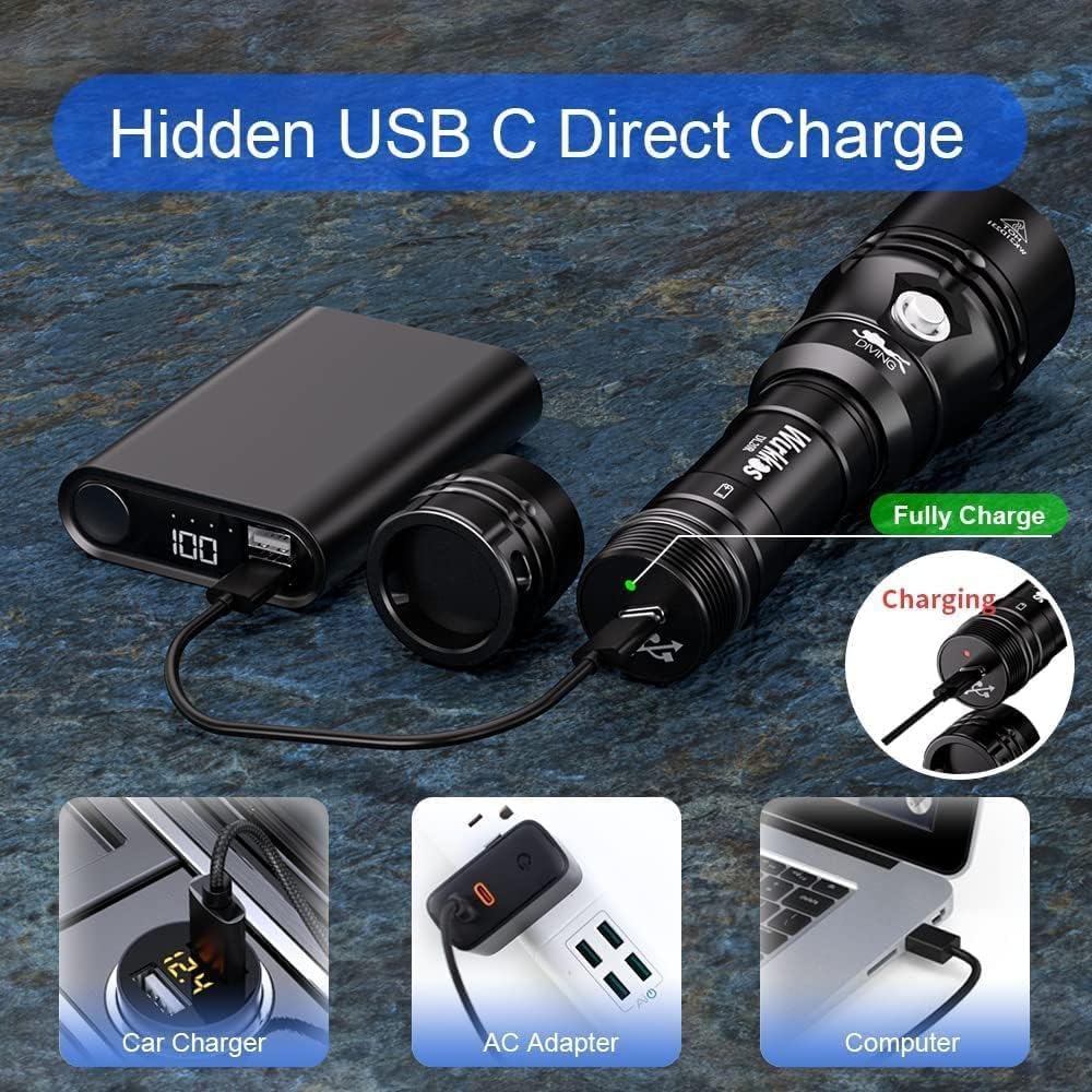 3200ルーメン防水ダイビングライト DL20R USB-C充電式 XHP50.2搭載