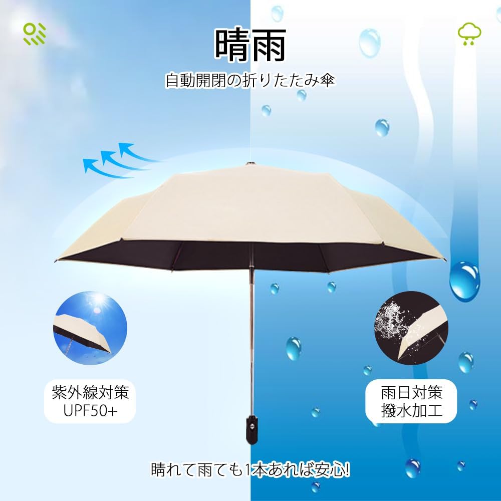 【母の日・父の日】超軽量UVカット100%折りたたみ日傘 コンパクトワンタッチ自動開閉