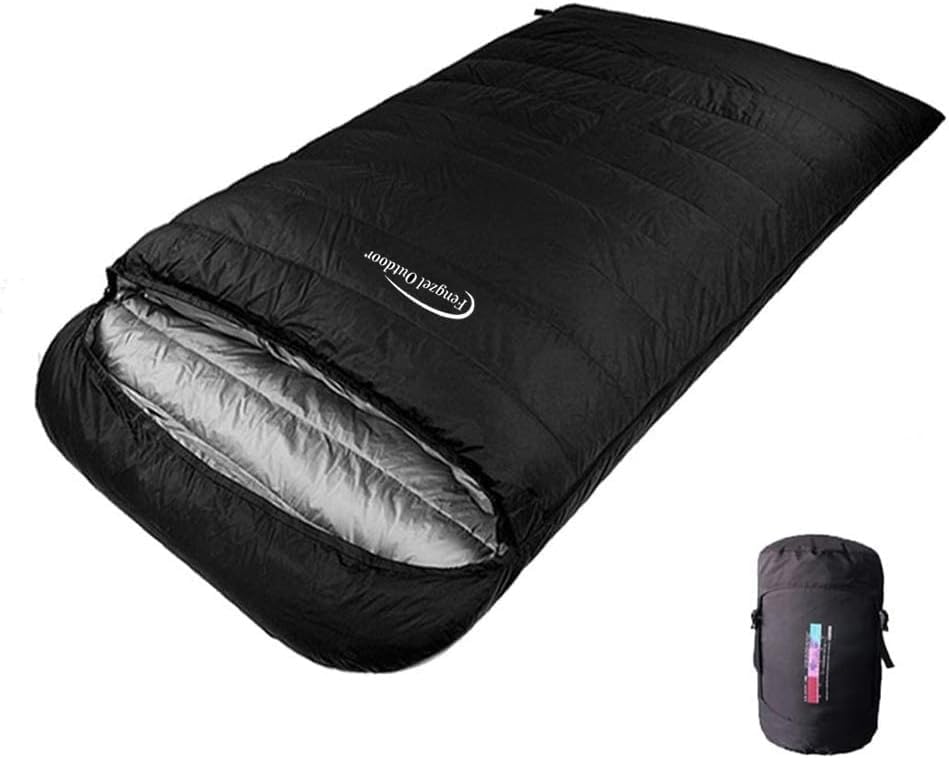 カップル用ダウン封筒型寝袋 - 220x130cm, -40℃対応、93%ダウン充填