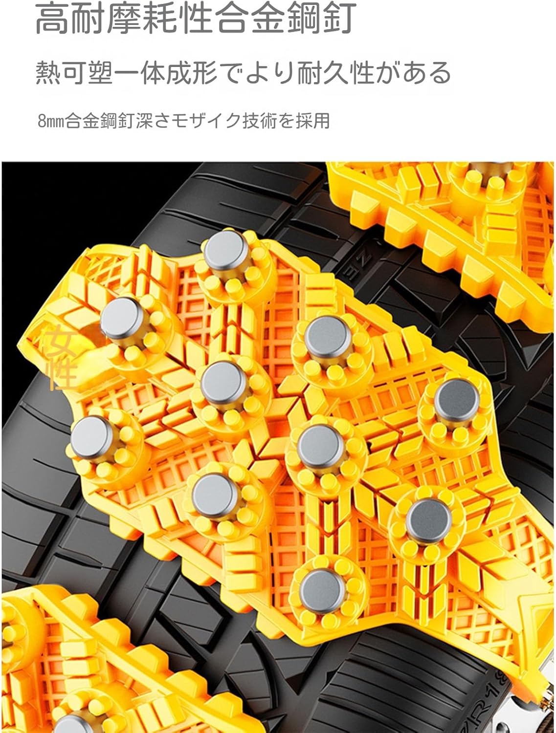 スバル フォレスター SK系用 非金属タイヤチェーン 2025年最新型 雪道・泥道対応 収納パック付き (8本入り)