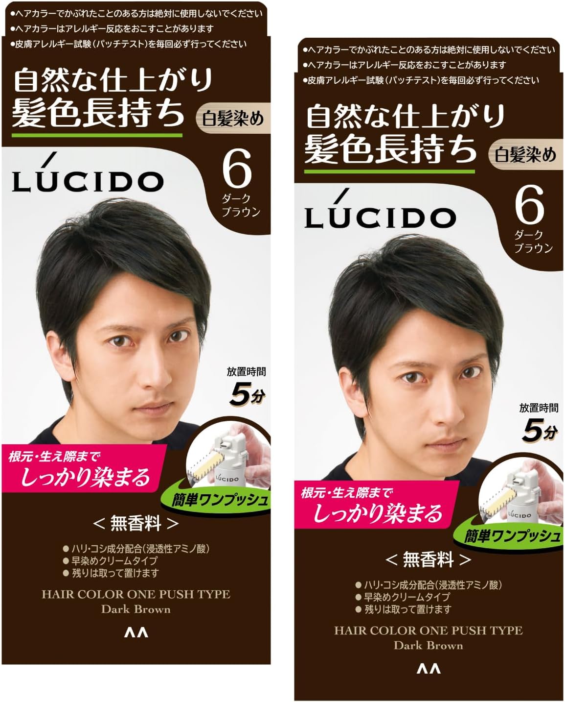メンズ用無香料白髪染めダークブラウンワンプッシュケアカラー4回分セット【まとめ買い】