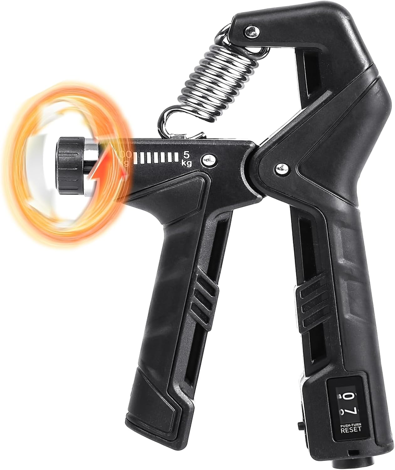デジタルカウンター付きハンドグリップ - 近未来デザイン・負荷調整5kg-100kg【30日保証】