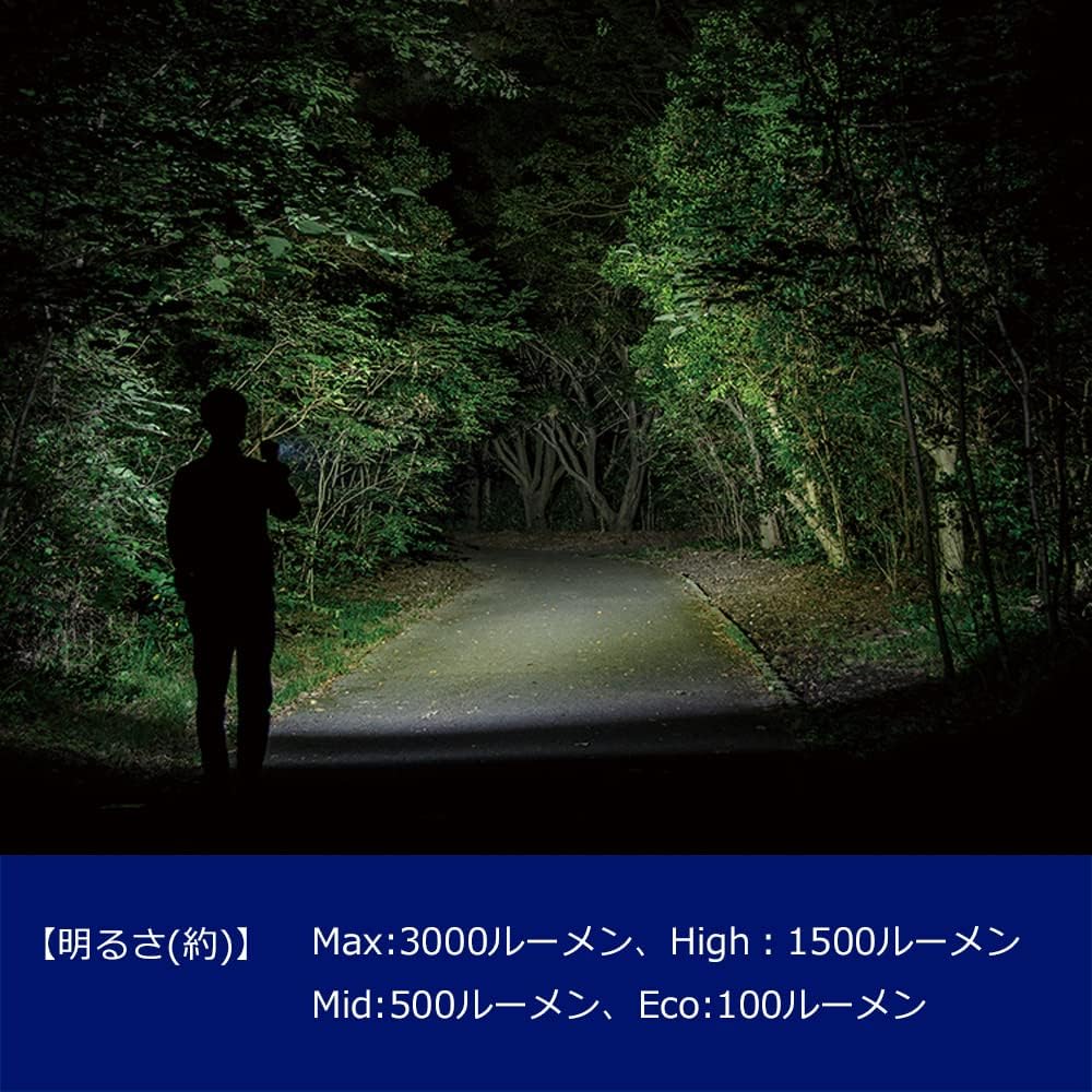 USB充電式 LED懐中電灯 T-レックス TX-2000R/TX-3000R 明るさ2000ルーメン