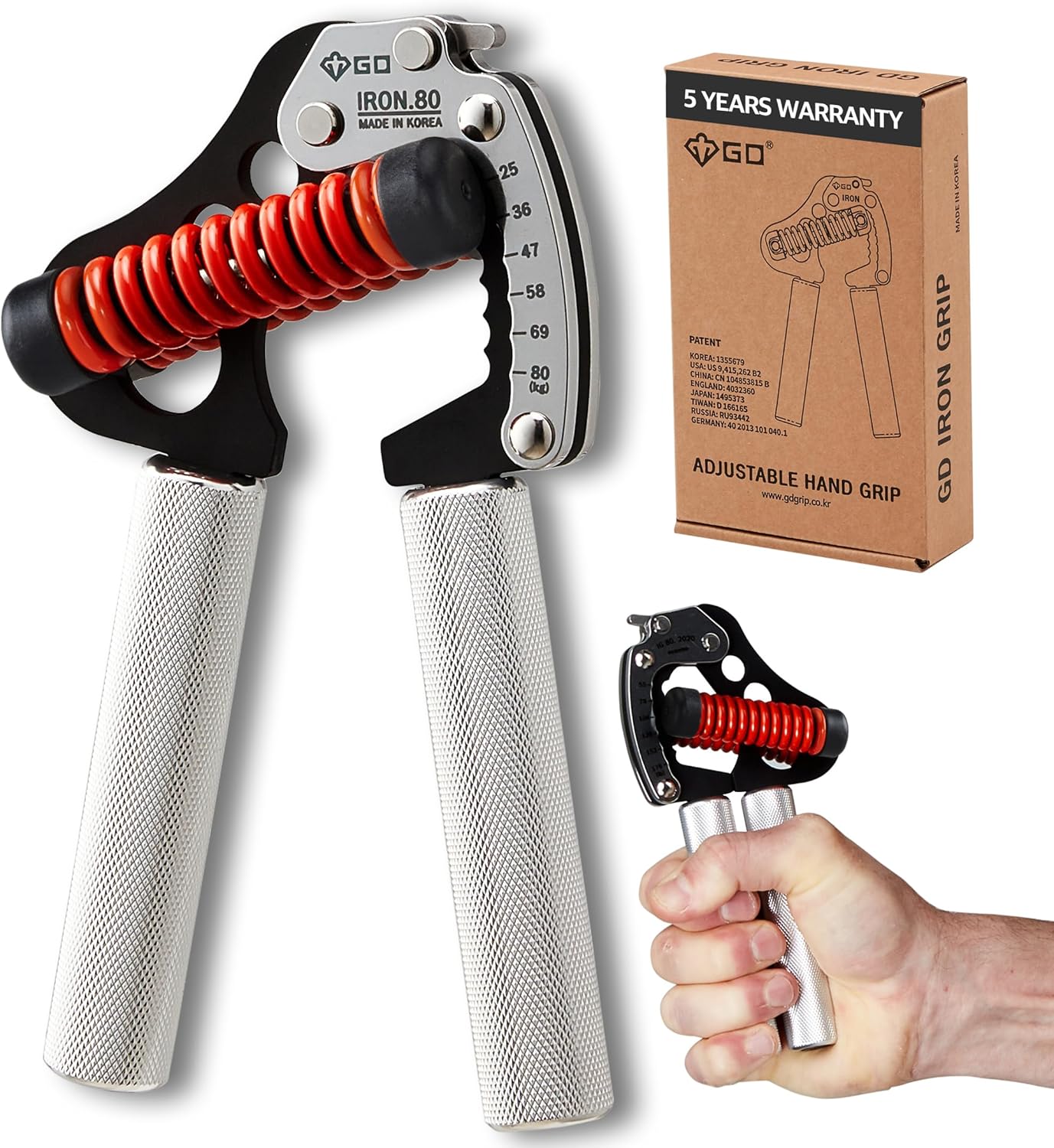 ハンドグリップ 握力トレーニング器具 負荷＆幅調整可能