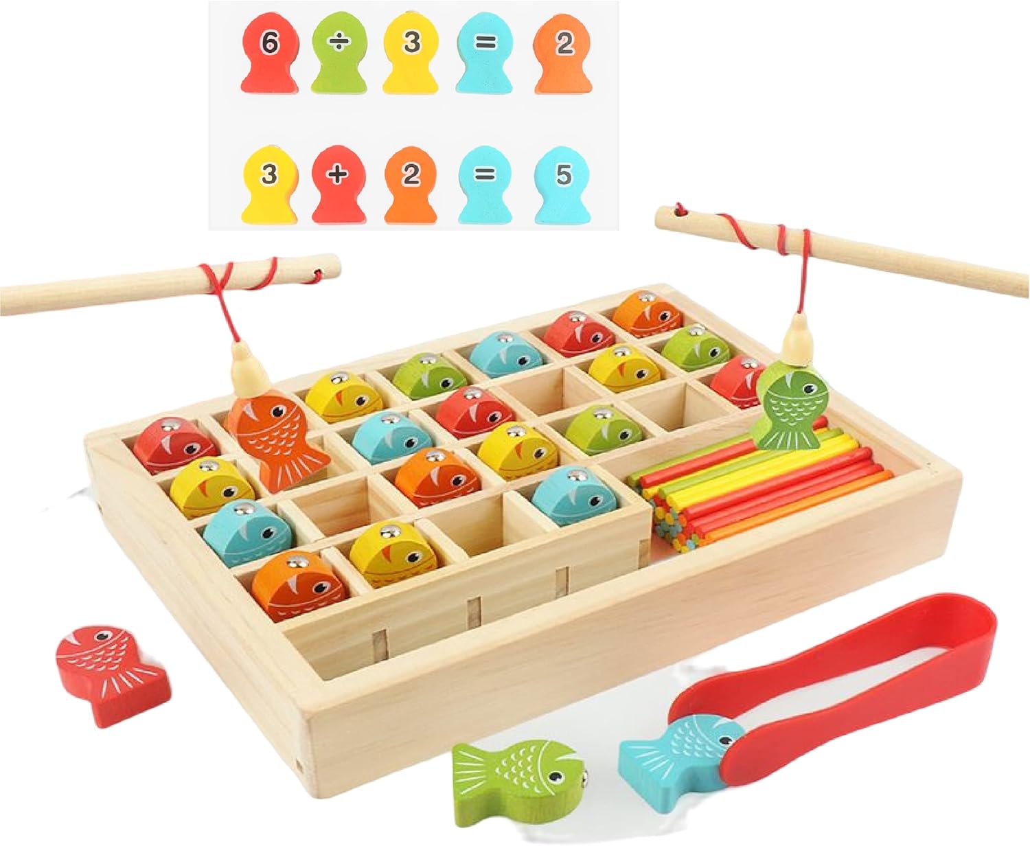 モンテッソーリ式魚釣りゲーム かず計算 知育玩具 ハンドトレーニング