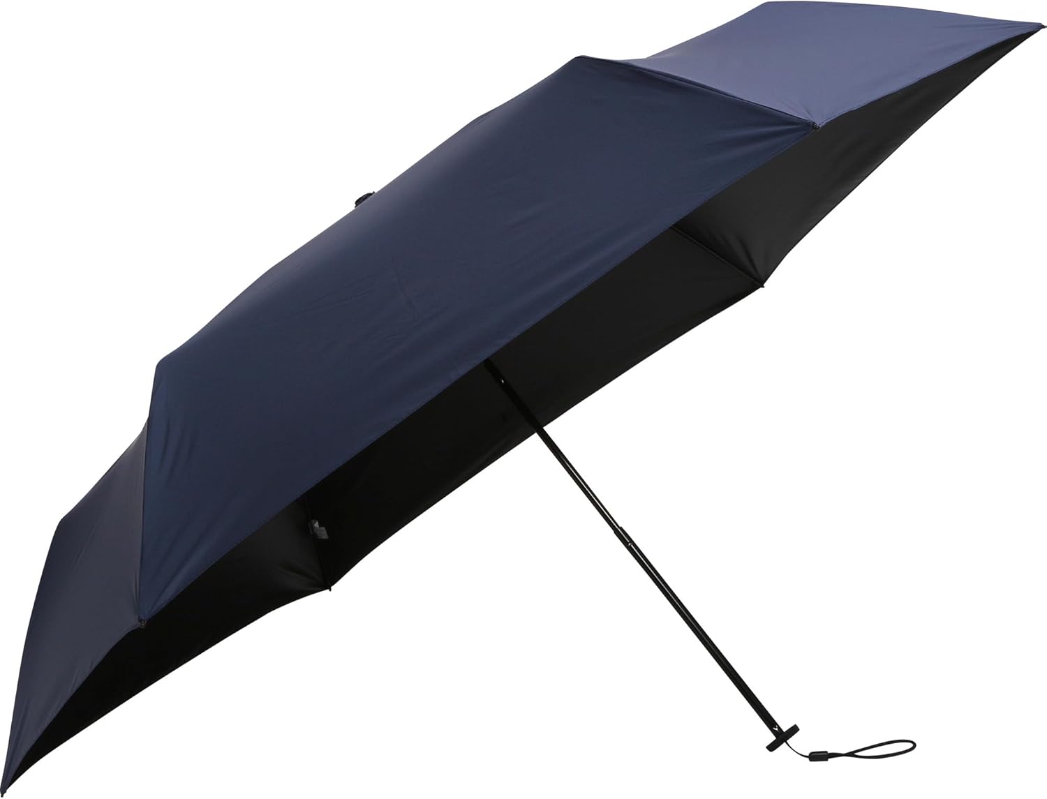 メンズ晴雨兼用折りたたみ日傘 軽量カーボンフレーム ブラック UVカット 完全遮光 58㎝ ワイド105cm