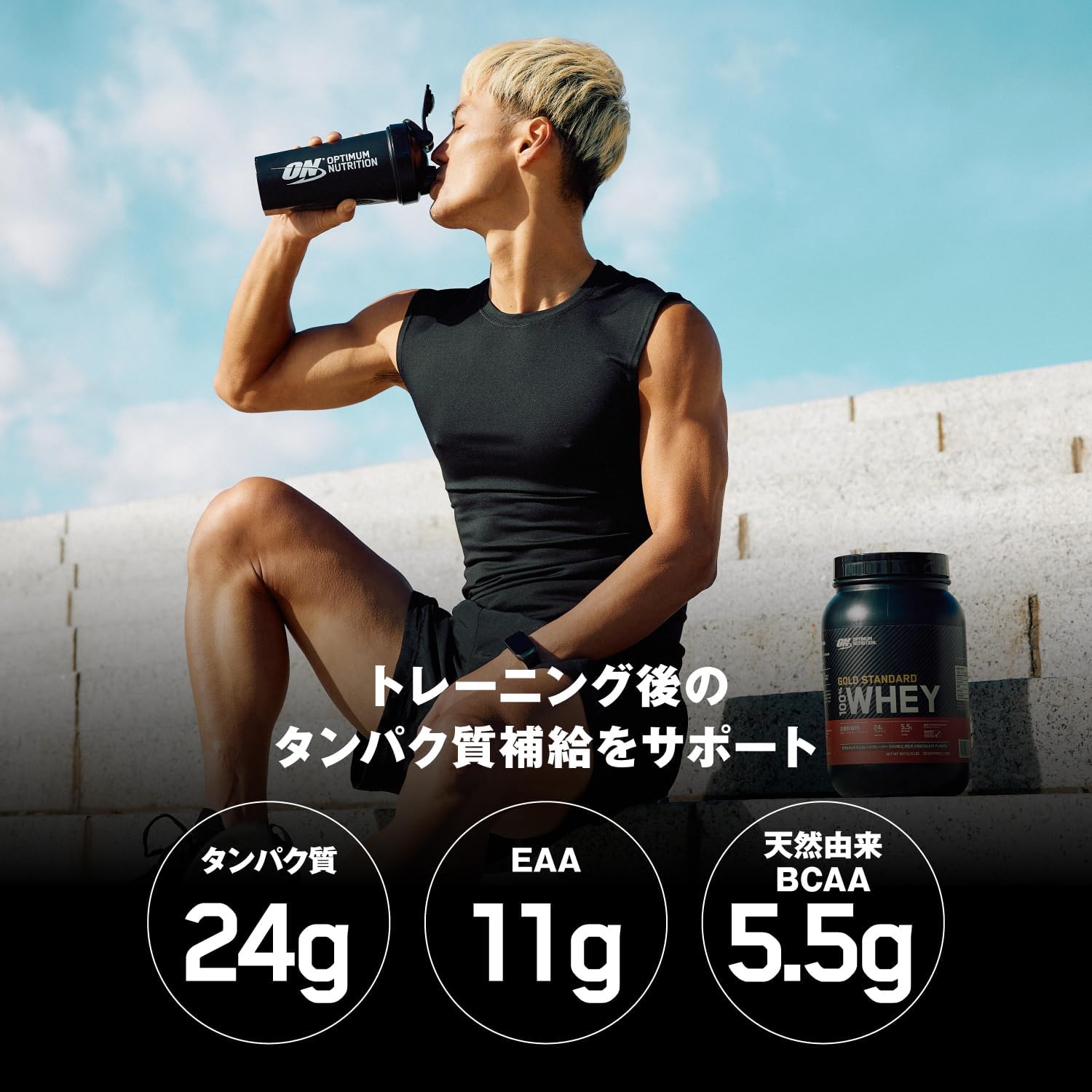 ONゴールドスタンダード ホエイプロテイン ダブルリッチチョコレート 2.27kg (WPI主原料)