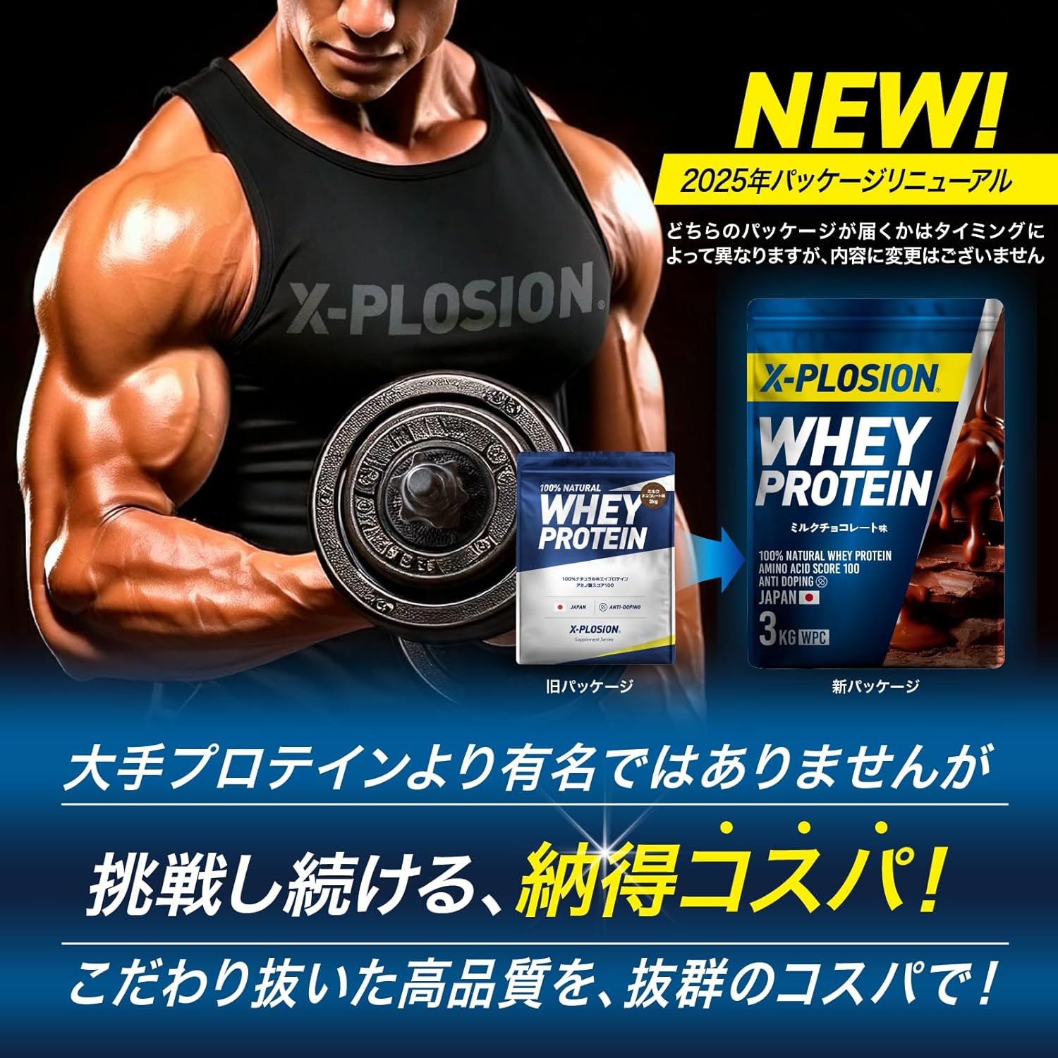 ホエイプロテイン 3kg (ミルクチョコレート味/大容量/国内製造)