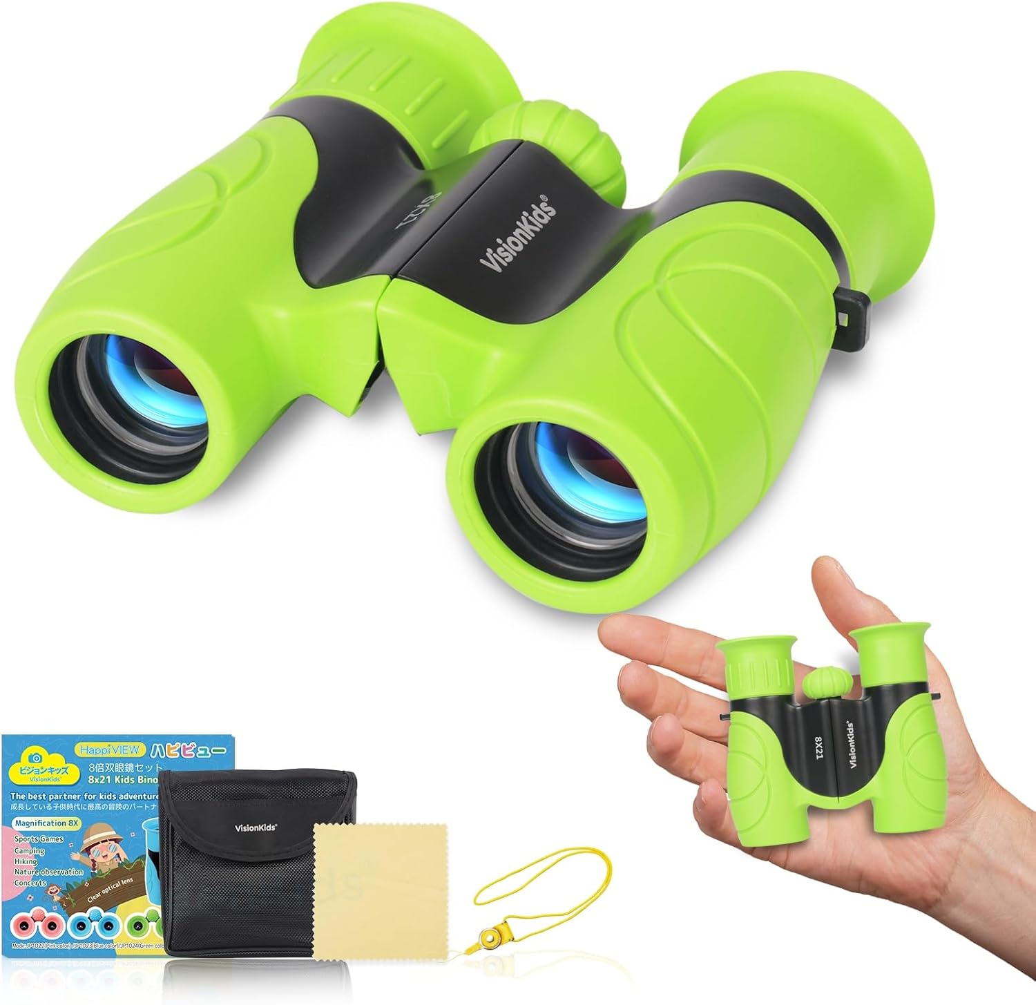 子供向けコンパクト双眼鏡 8X21 BAK4 HD 耐衝撃 ナイトビジョン バードウォッチング用