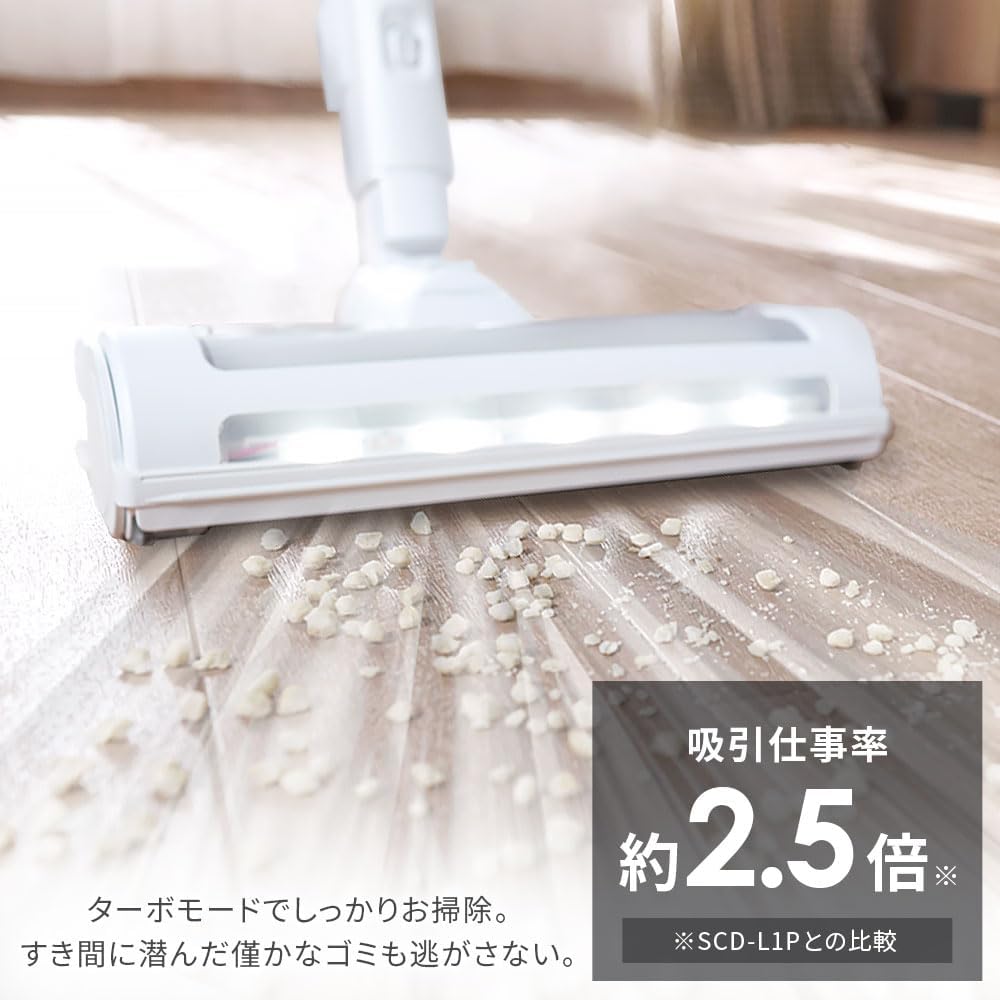 アイリスオーヤマ コードレス スティッククリーナー 吸引力強化モデル SCD-190P-W ホワイト