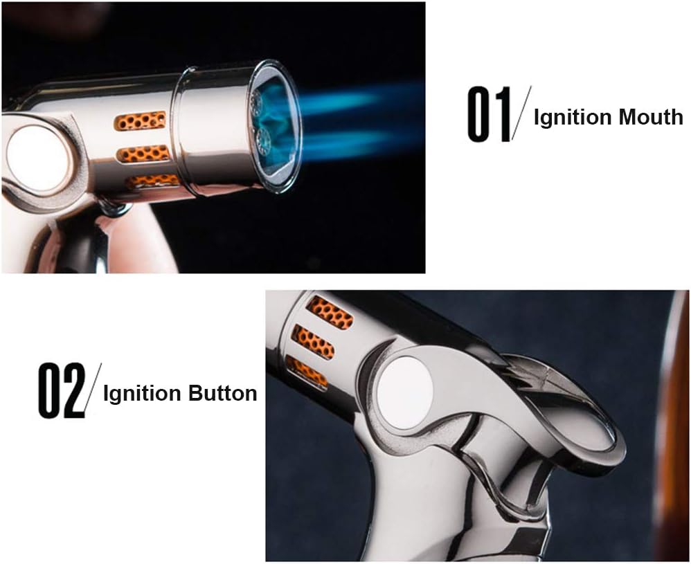 キャンプ用防風直噴ターボライター シルバー
