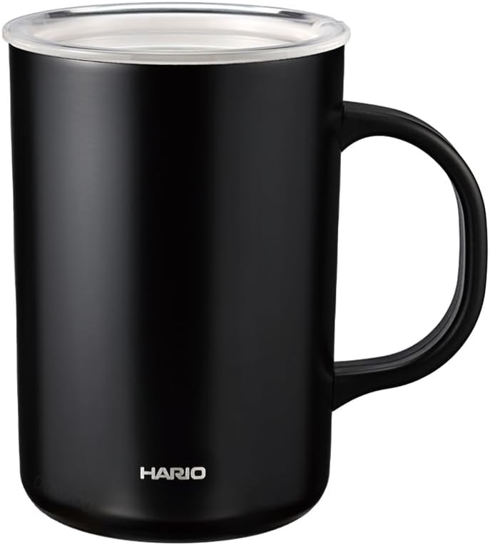 HARIO(ハリオ) 真空二重保温マグ ブラック 470ml フタ付き