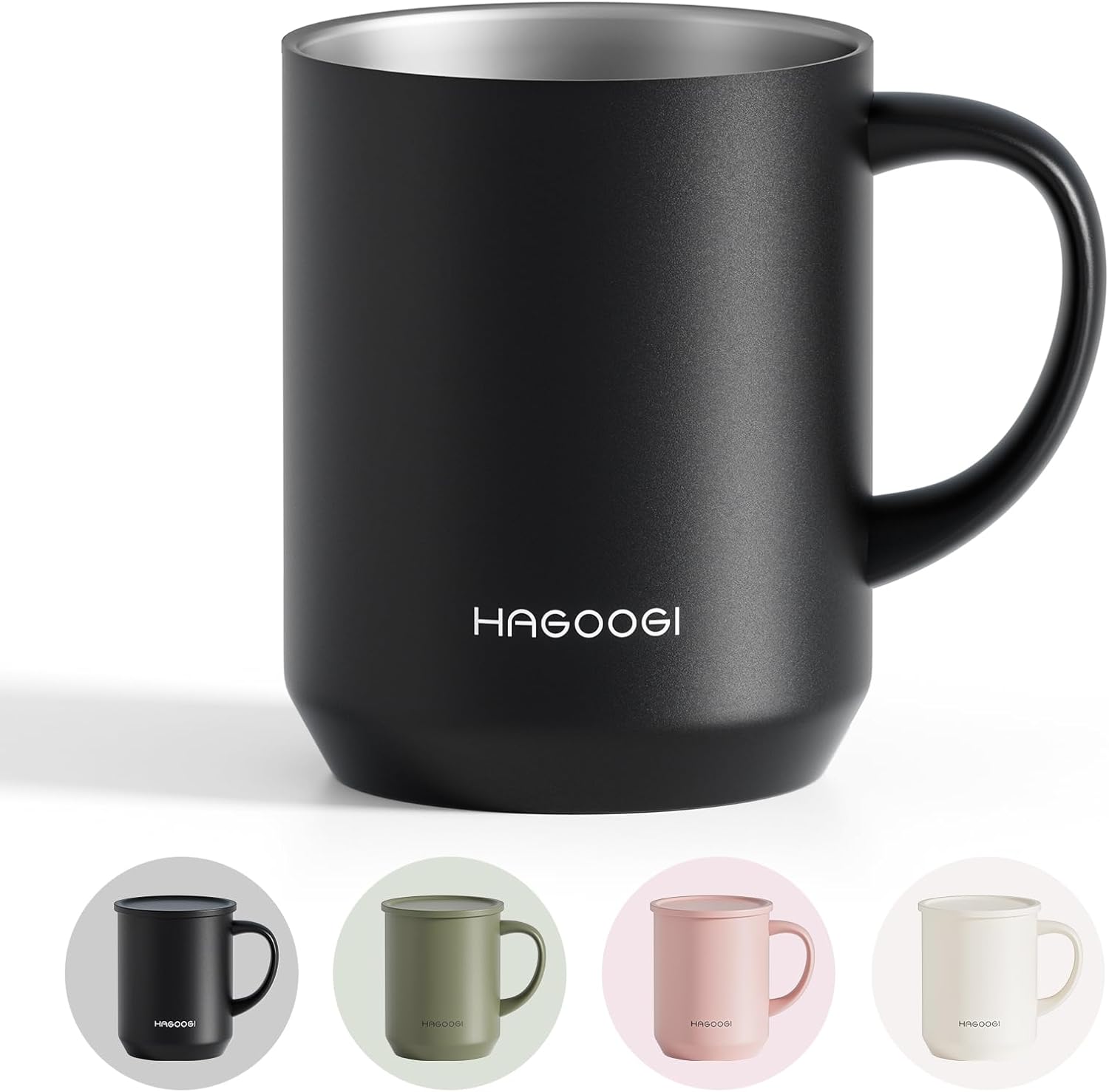父の日プレゼント 蓋付き保温保冷真空断熱マグカップ 360ml シンプル ブラック