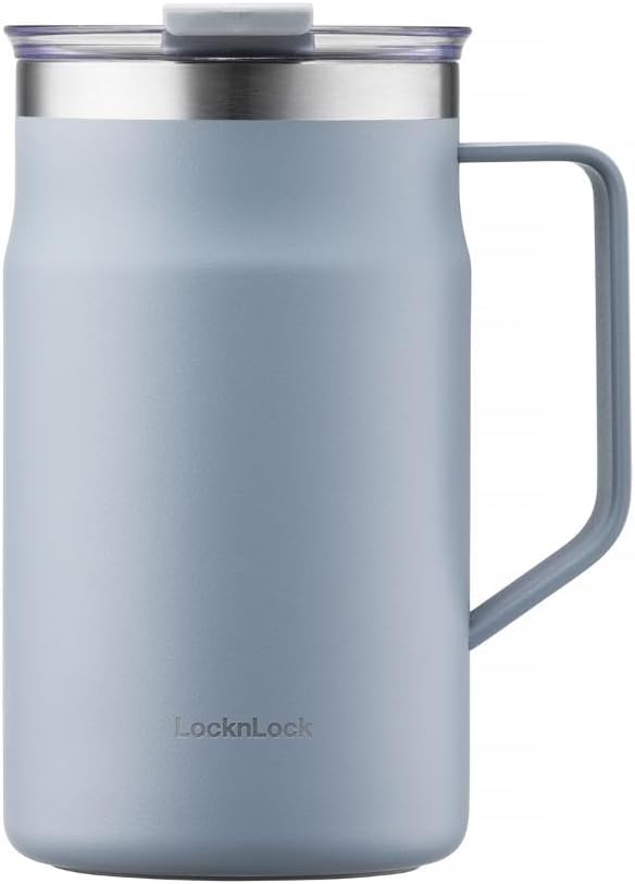 保温・保冷ふた付きステンレスマグカップ 600ml ブルー