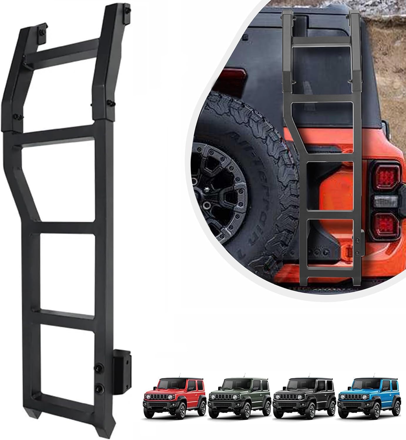ジムニー JB64/JB74 用 アルミ製リアラダー 取付簡単・軽量・穴あけ不要
