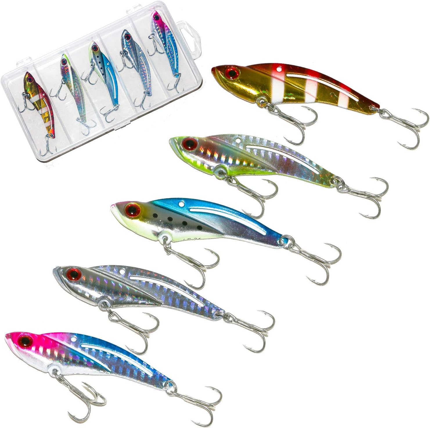 メタルバイブレーションルアー 5個セット ケース付き 10g 15g 20g 24g