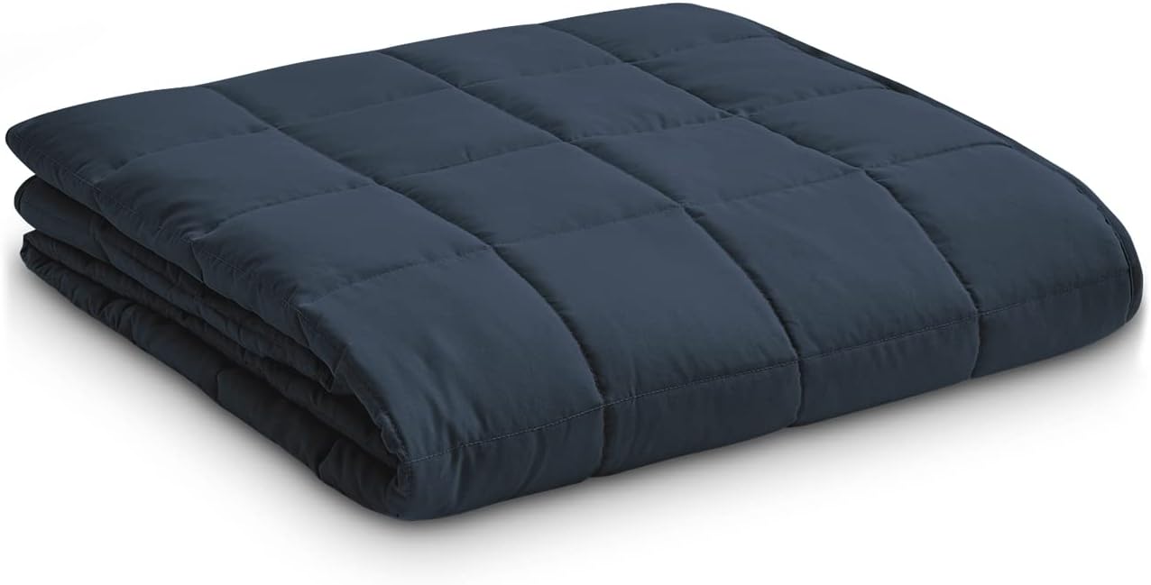 快眠グッズ 竹繊維 加重ブランケット シングル 150×210cm 6kg ネイビー