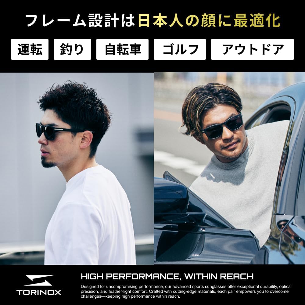 運転用 メンズ 偏光サングラス UV400 超軽量