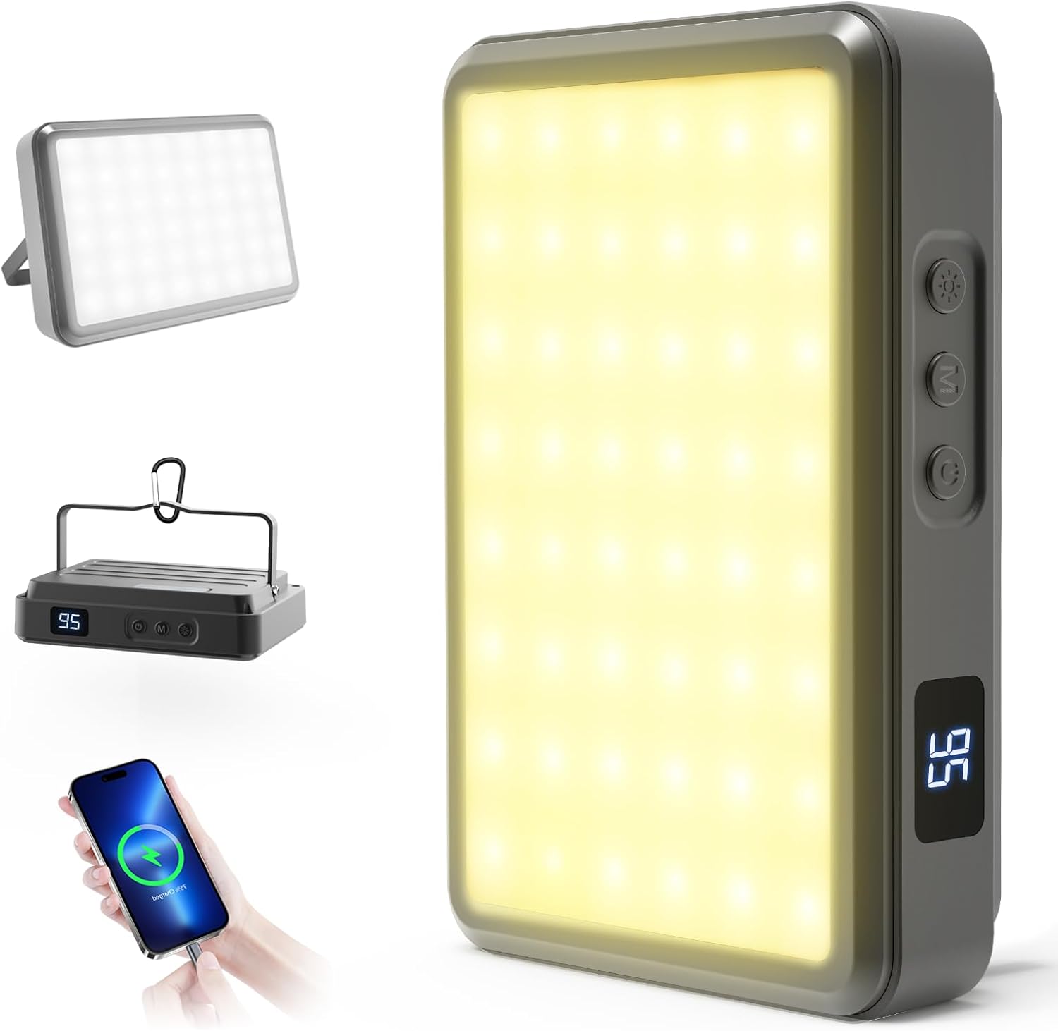 アウトドアイベント用充電式LEDランタン【15000mAh・連続点灯180時間・5段階調光】