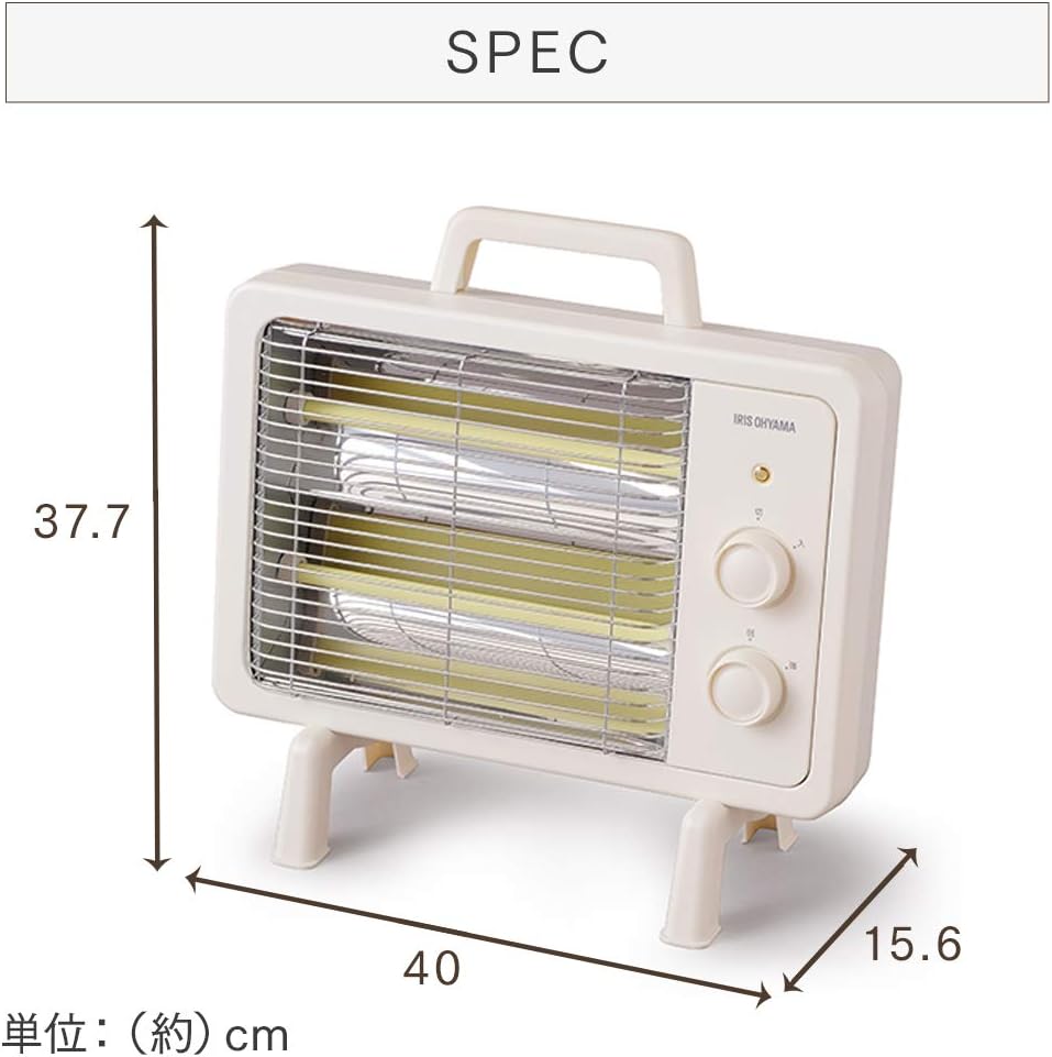 アイリスオーヤマ 電気ストーブ 遠赤外線ヒーター 400W/800W 速暖 アイボリー
