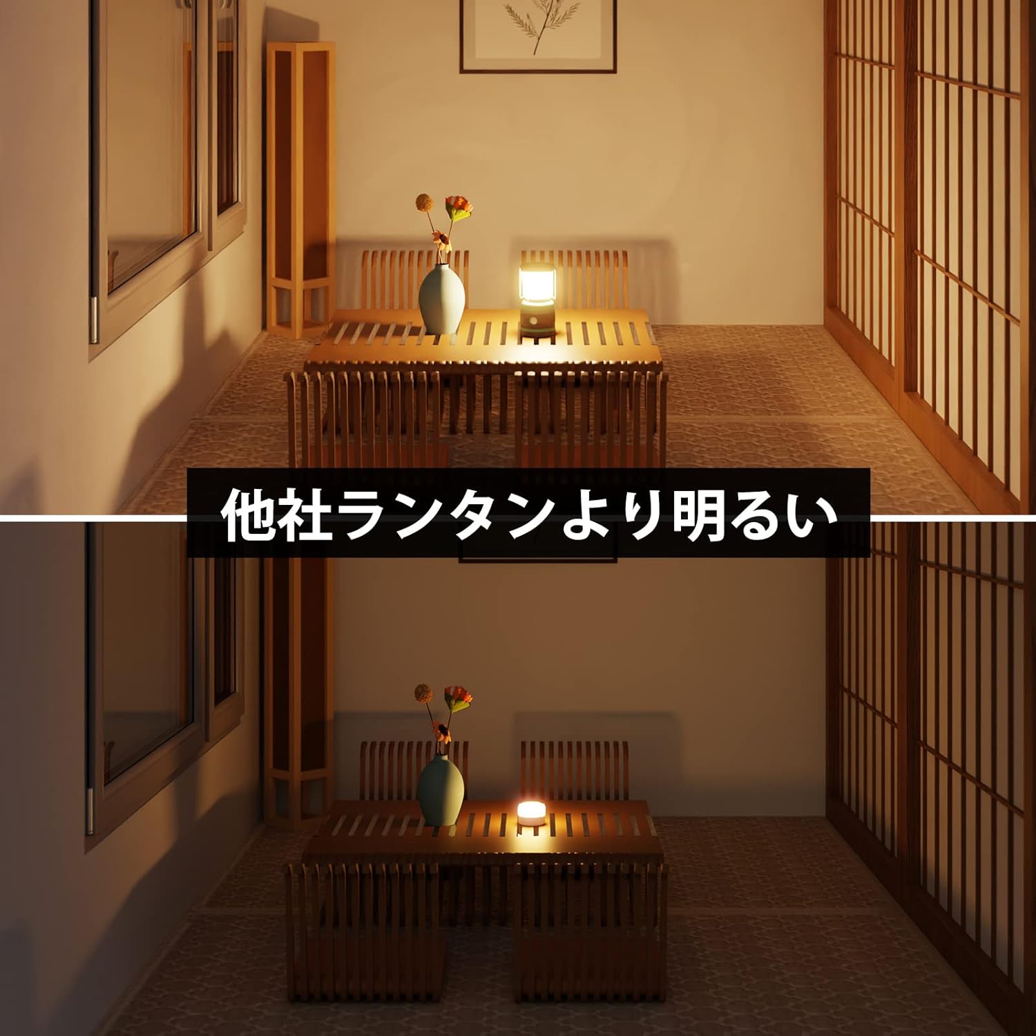 キャンプ用 LEDランタン 1500ルーメン 電池式 無段階調光 防滴仕様 夜釣り・防災用