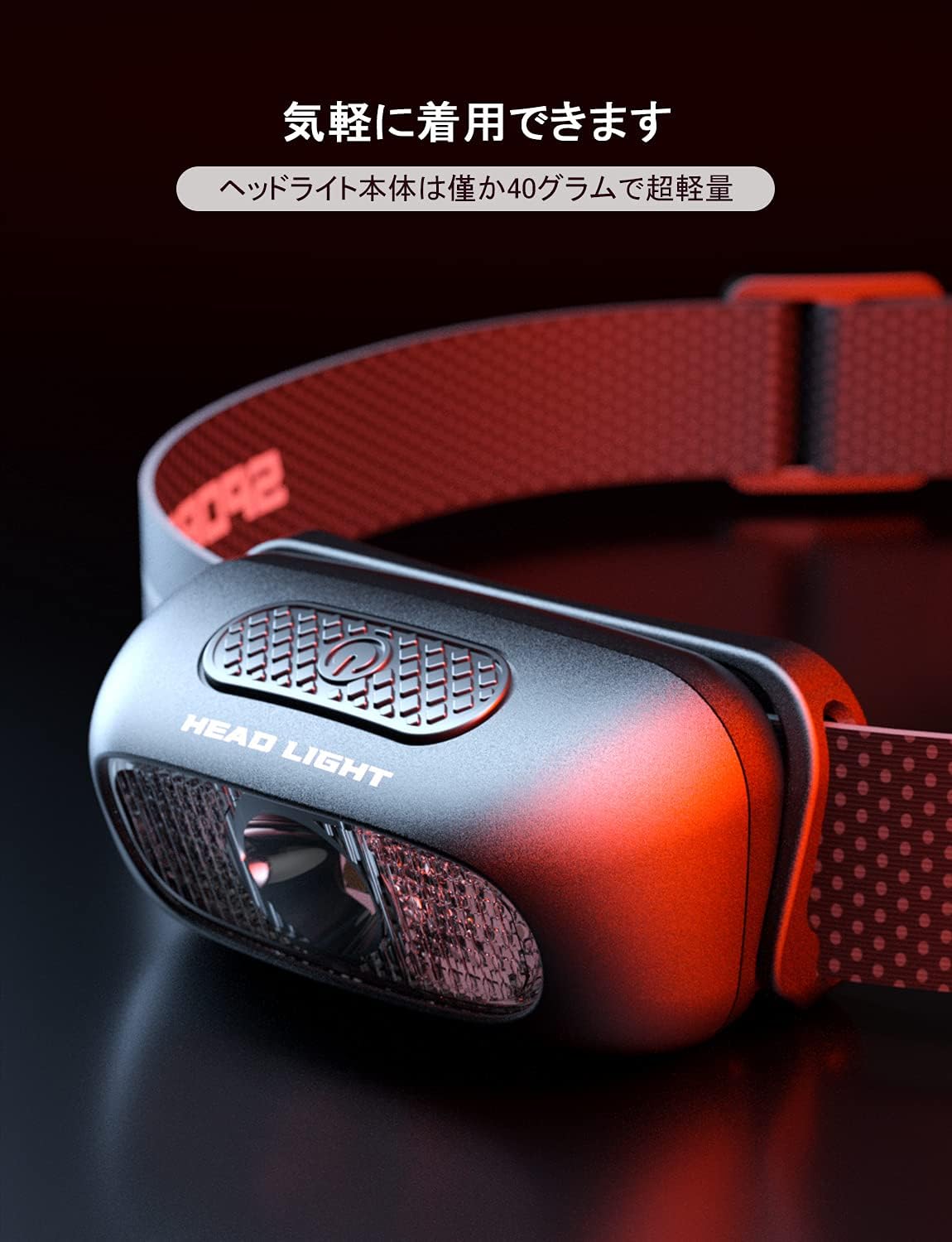 USB充電式高輝度LEDヘッドライト・防水・60°角度調整・アウトドア最適